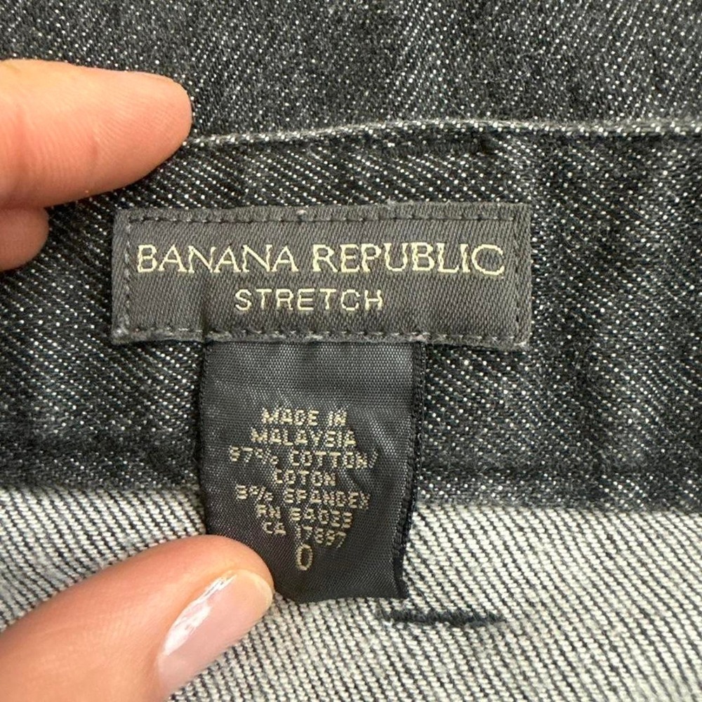 Vintage Banana Republic Y2K 90s Faded Black Denim Stretch Mini Skirt 0 - Picture 4 of 4